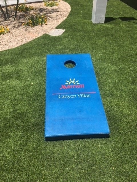 concrete corn hole boards Marriott