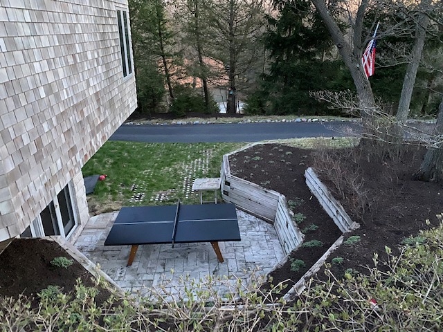 RS Barcelona stationary ping pong table - black - near Lake Michigan